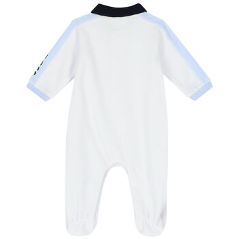 Baby Boys White Logo Polo Babygrow