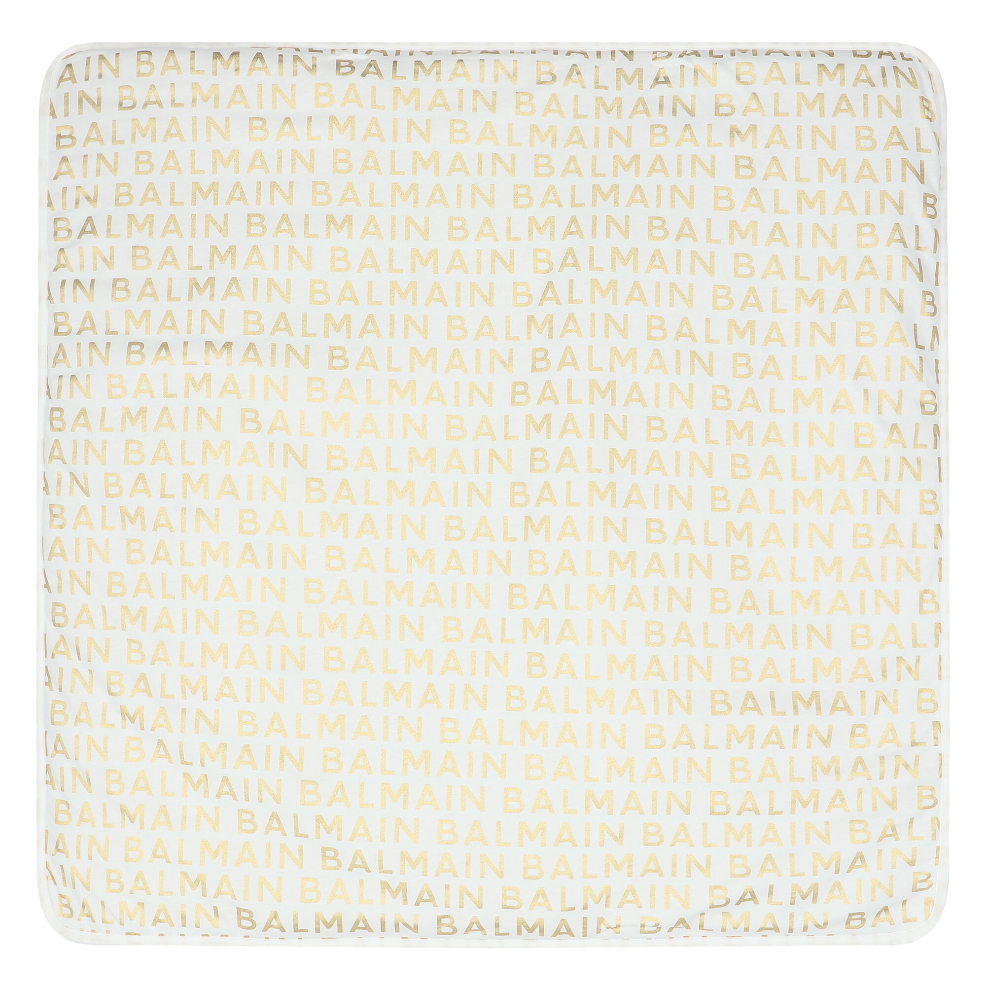 Balmain Kids logo-print cotton blanket - White