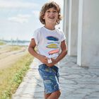 Boys White & Blue Surf Board Shorts Set, 2, hi-res