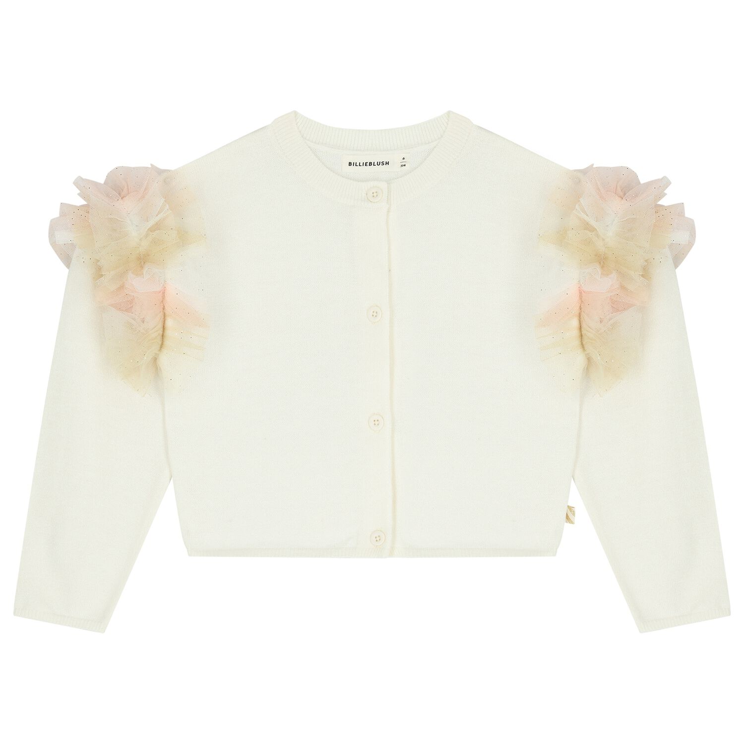 كارديجان محبوك باللون العاجي للبنات, 2, hi-res