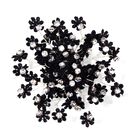 Girls Black Daisy Hair Clip, 1, hi-res