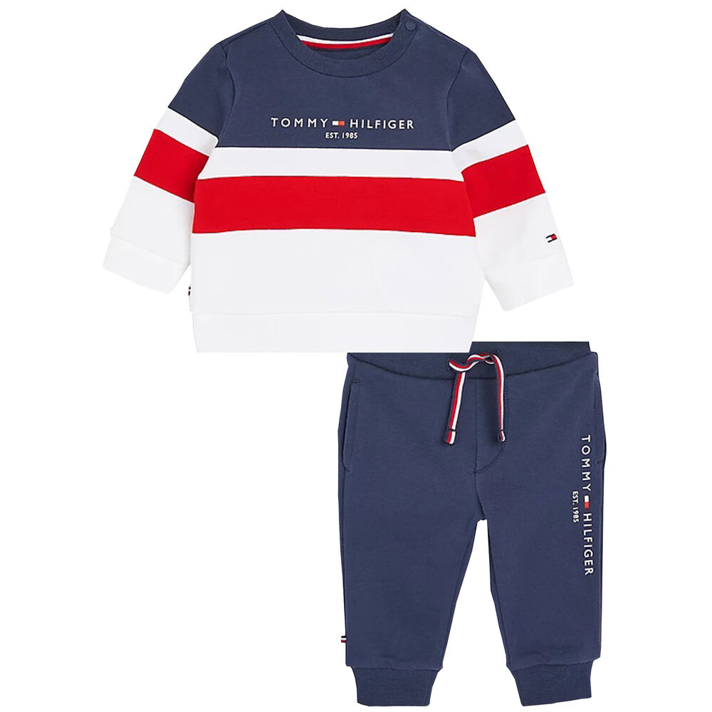 Tommy Hilfiger Baby Boys Navy, White & Red Logo Tracksuit | Junior Couture