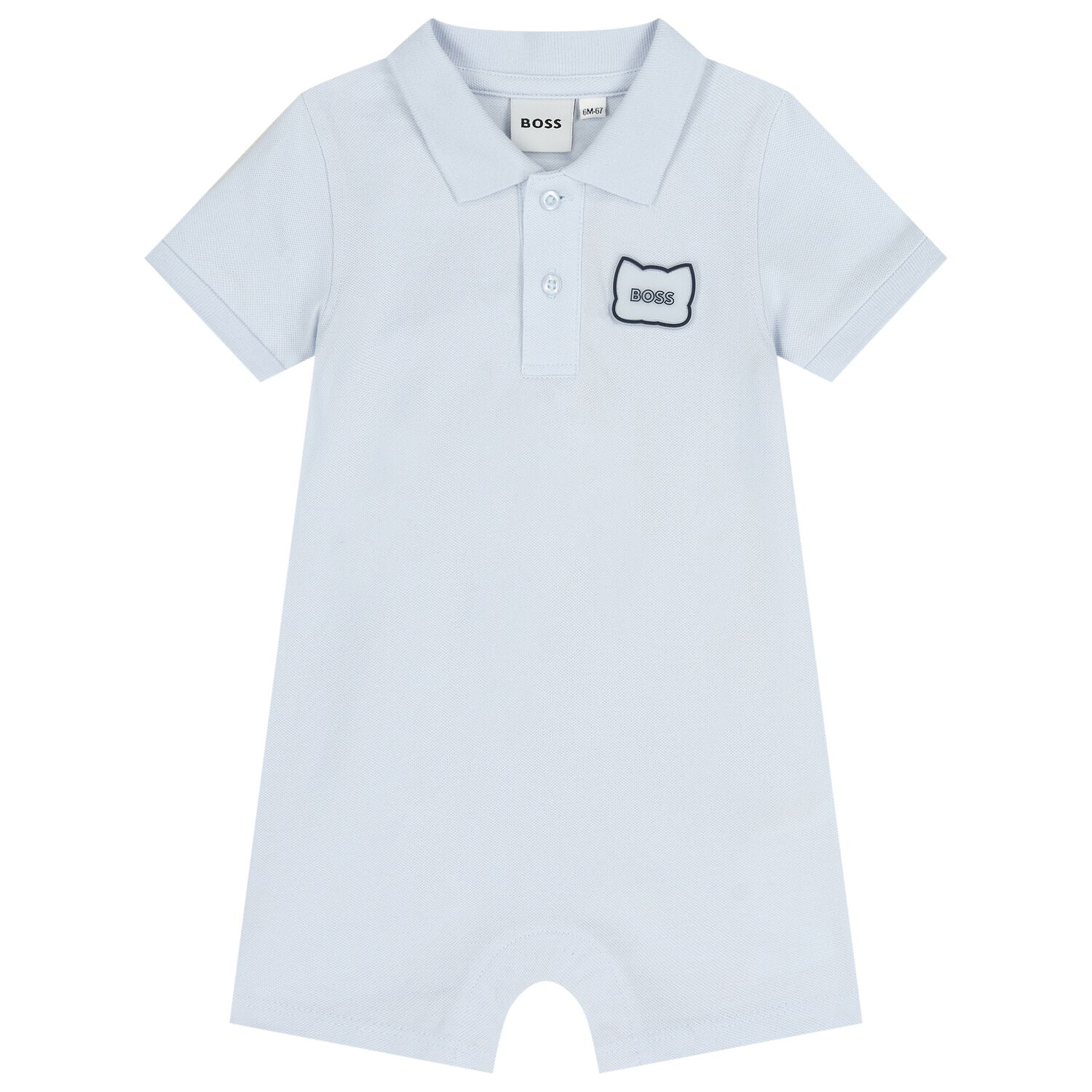 Baby Boys Blue Logo Romper, 2, hi-res
