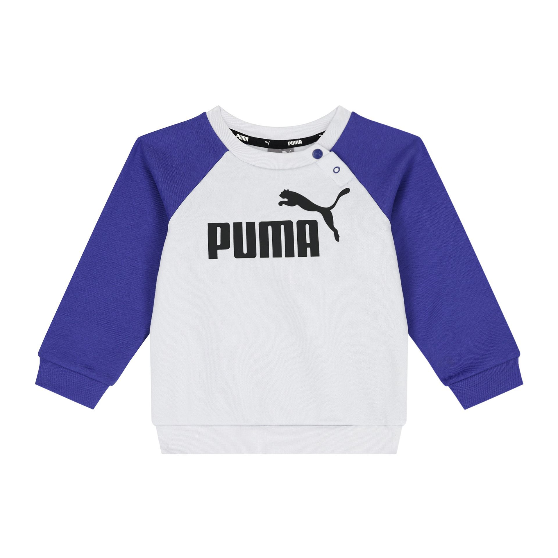 Puma Younger Boys Blue & White Logo Tracksuit | Junior Couture