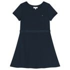 Girls Navy Blue Logo Dress, 1, hi-res