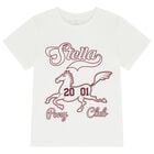 Girls Ivory Horse Logo T-Shirt, 1, hi-res