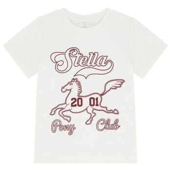 Girls Ivory Horse Logo T-Shirt
