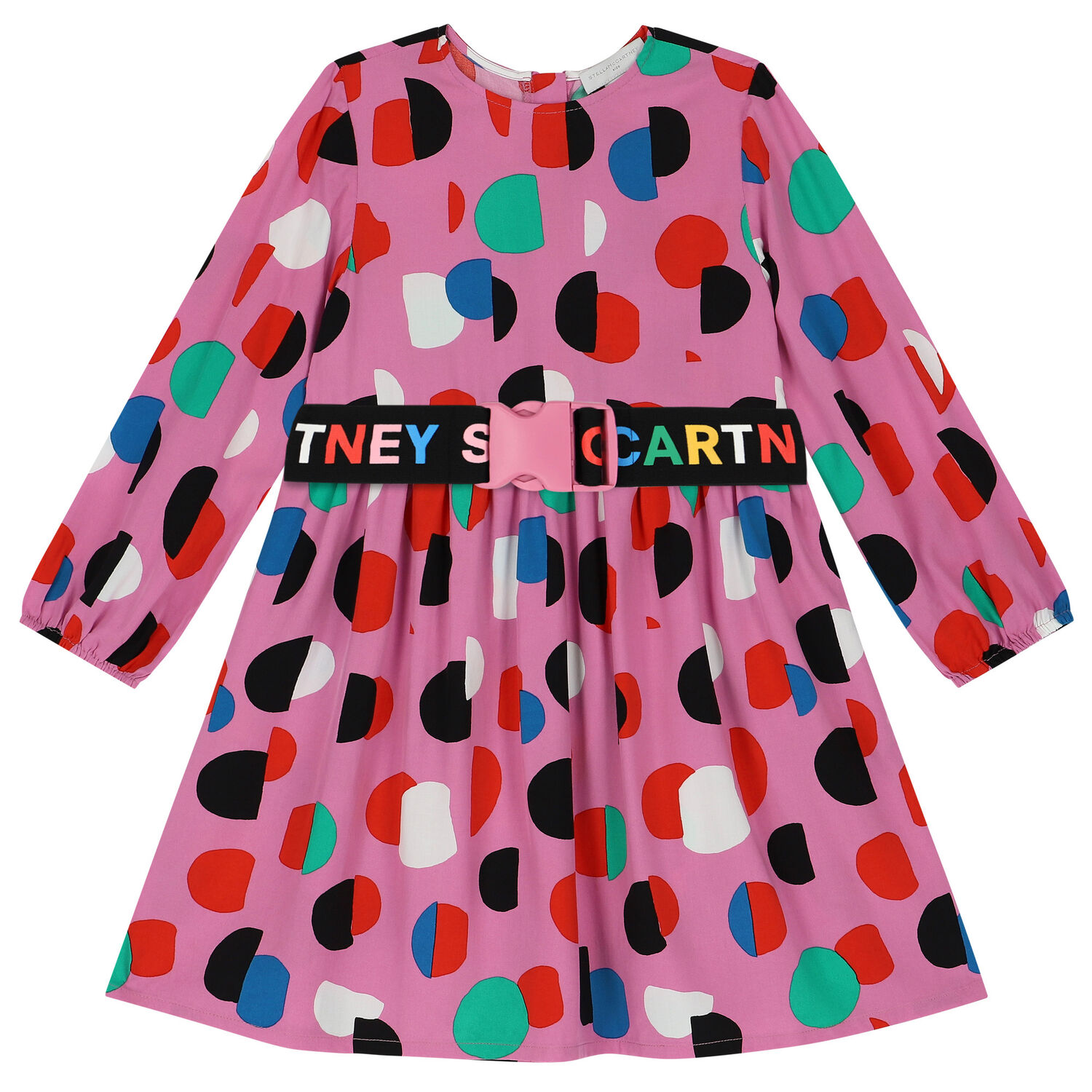 Girls Pink Dots Dress, 1, hi-res