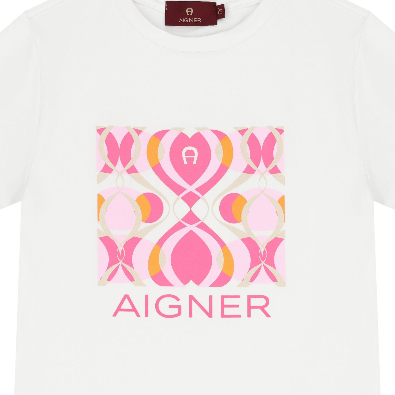 Girls White & Pink Logo T-Shirt, 1, hi-res image number null