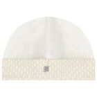 Ivory & Beige Logo Baby Hat, 1, hi-res