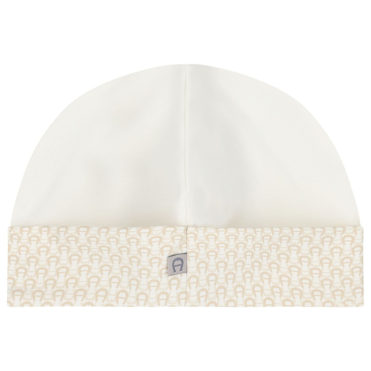 Ivory & Beige Logo Baby Hat, 1, hi-res
