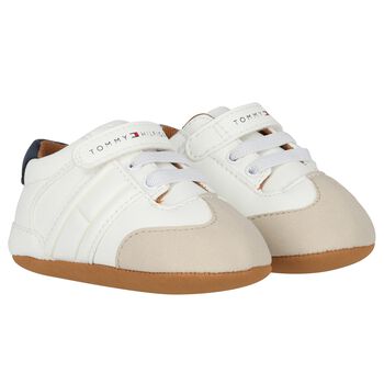 Baby Boys Ivory Logo Pre Walker Shoes