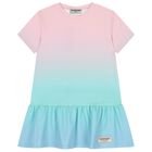 Girls Multi-Coloured Ombre Softskin Logo Dress, 1, hi-res