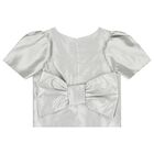 Girls Metallic Silver Bow Skirt Set, 1, hi-res