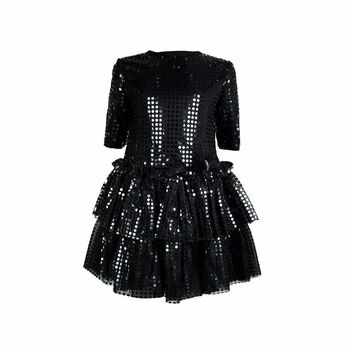 Girls Black Sequin Dress