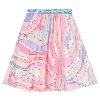 Girls Pink Abstract Skirt