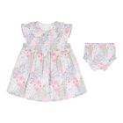 Baby Girls Pink Floral Shirred Dress Set, 1, hi-res