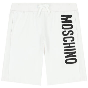 Boys White Logo Shorts