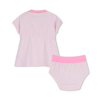 Baby Girls Pink Logo Dress Set