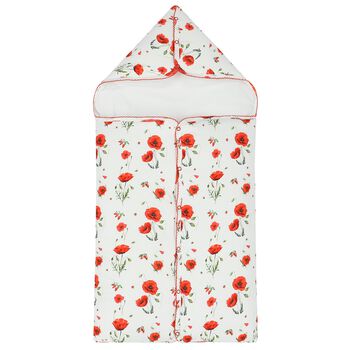 Baby Girls White & Red Poppies Nest