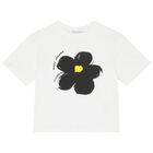 Girls White Daisy T-Shirt, 1, hi-res