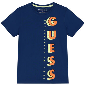 Boys Navy Blue Logo T-Shirt