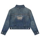 Girls Blue Logo Denim Jacket, 1, hi-res