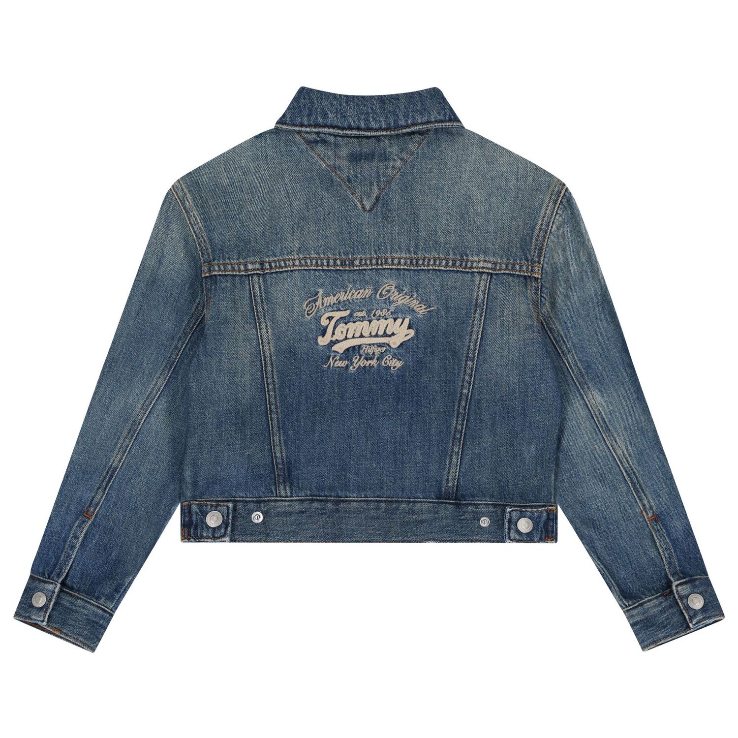 Girls Blue Logo Denim Jacket, 1, hi-res image number null