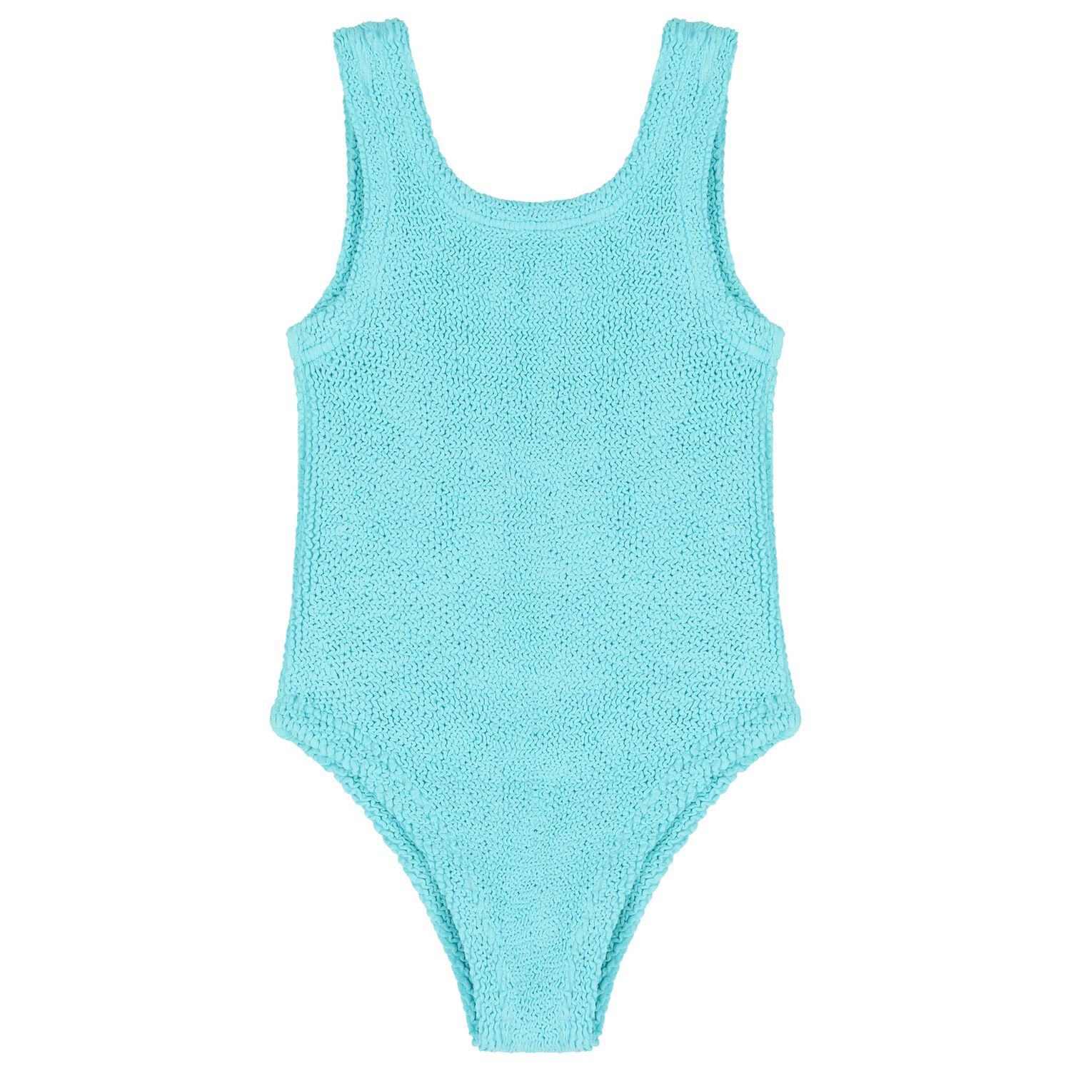 Girls Aqua Crinkle Swimsuit  , 1, hi-res
