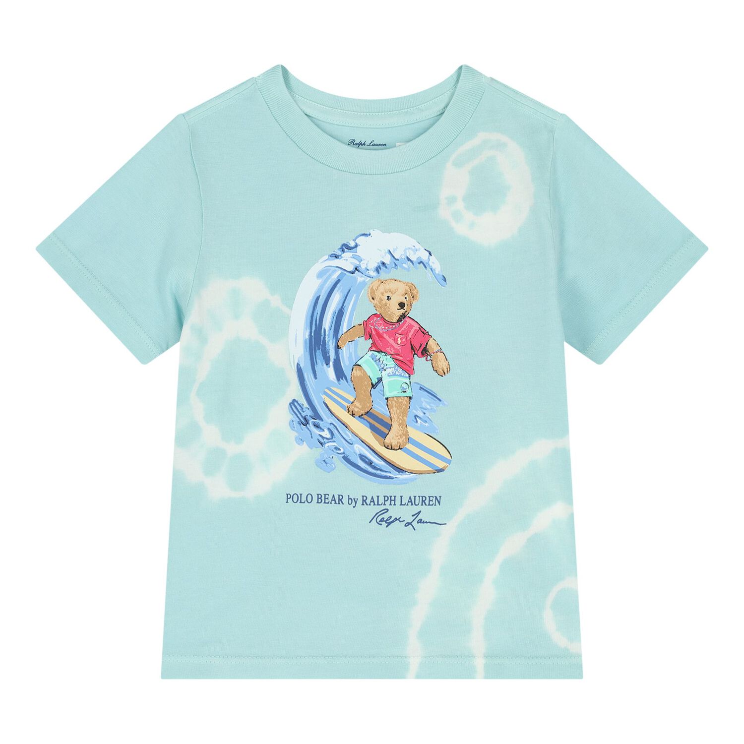 Baby Boys Turquoise Blue Teddy Bear Logo Shorts Set, 1, hi-res