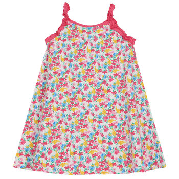 Girls White Floral Dress