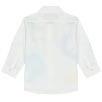 Younger Boys White Logo Shirt
