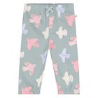 Younger Girls Green Bird Joggers, 1, hi-res