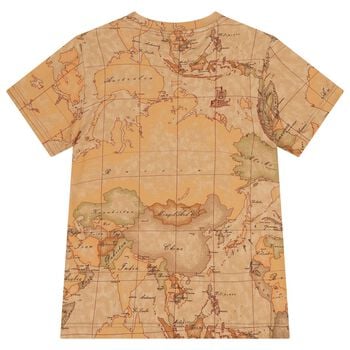 Boys Beige Geo Map T-Shirt