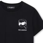 Boys Mini Me Black Ikonik Karl T-Shirt, 1, hi-res