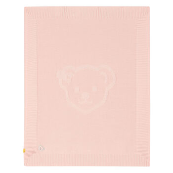 Baby Girls Pink Teddy Knitted Blanket