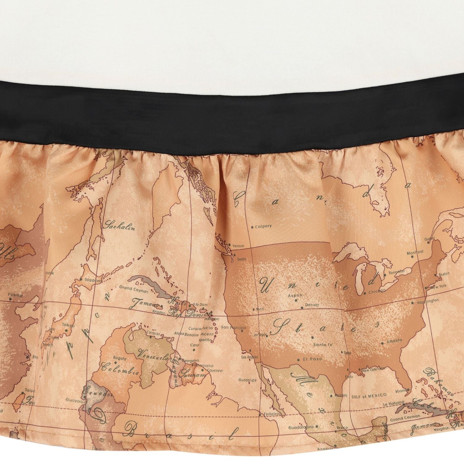 Girls Ivory & Beige Geo Map Dress, 1, hi-res