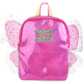 Girls Pink Butterfly Logo Backpack