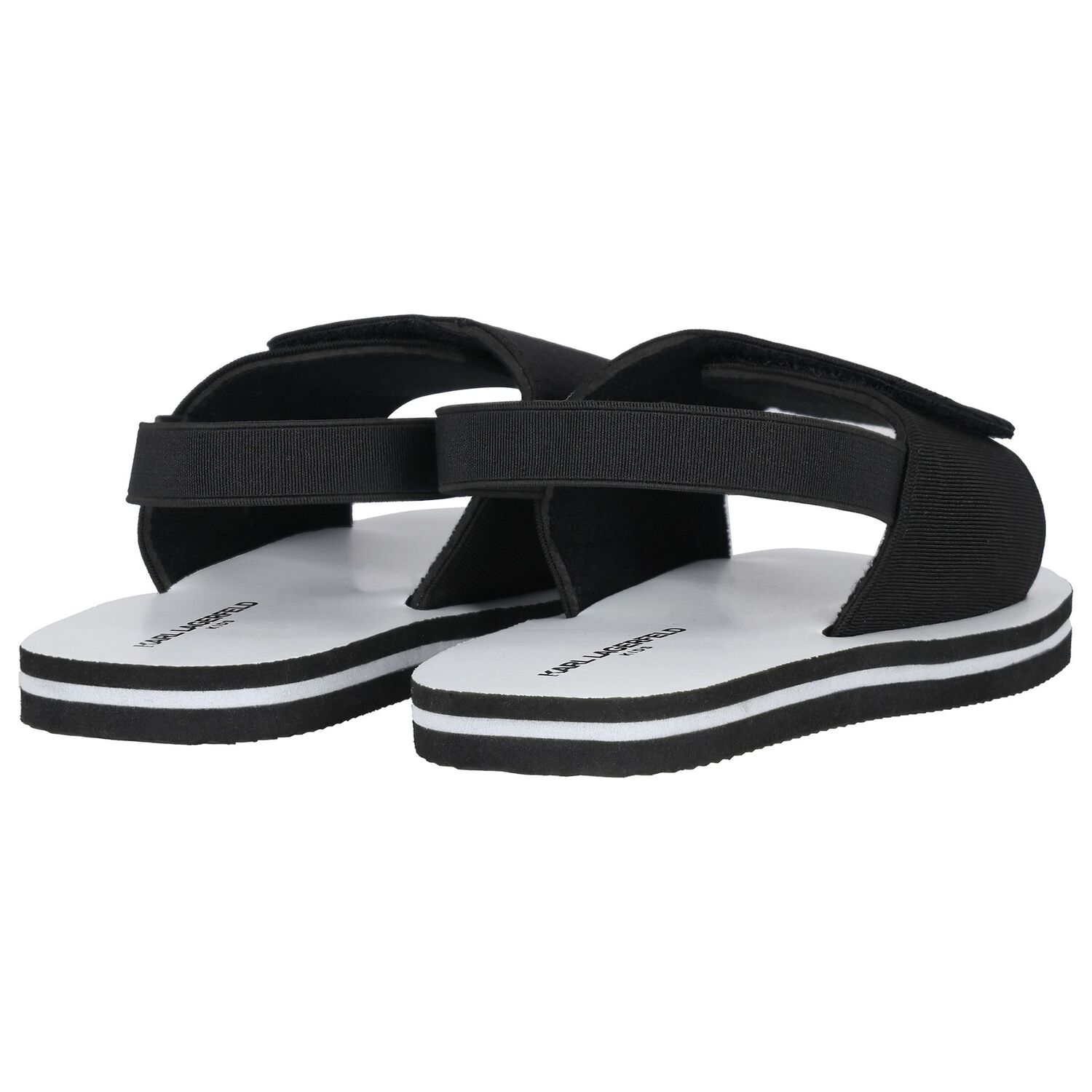 Boys Black & White Logo Ikonik Sandals, 1, hi-res image number null