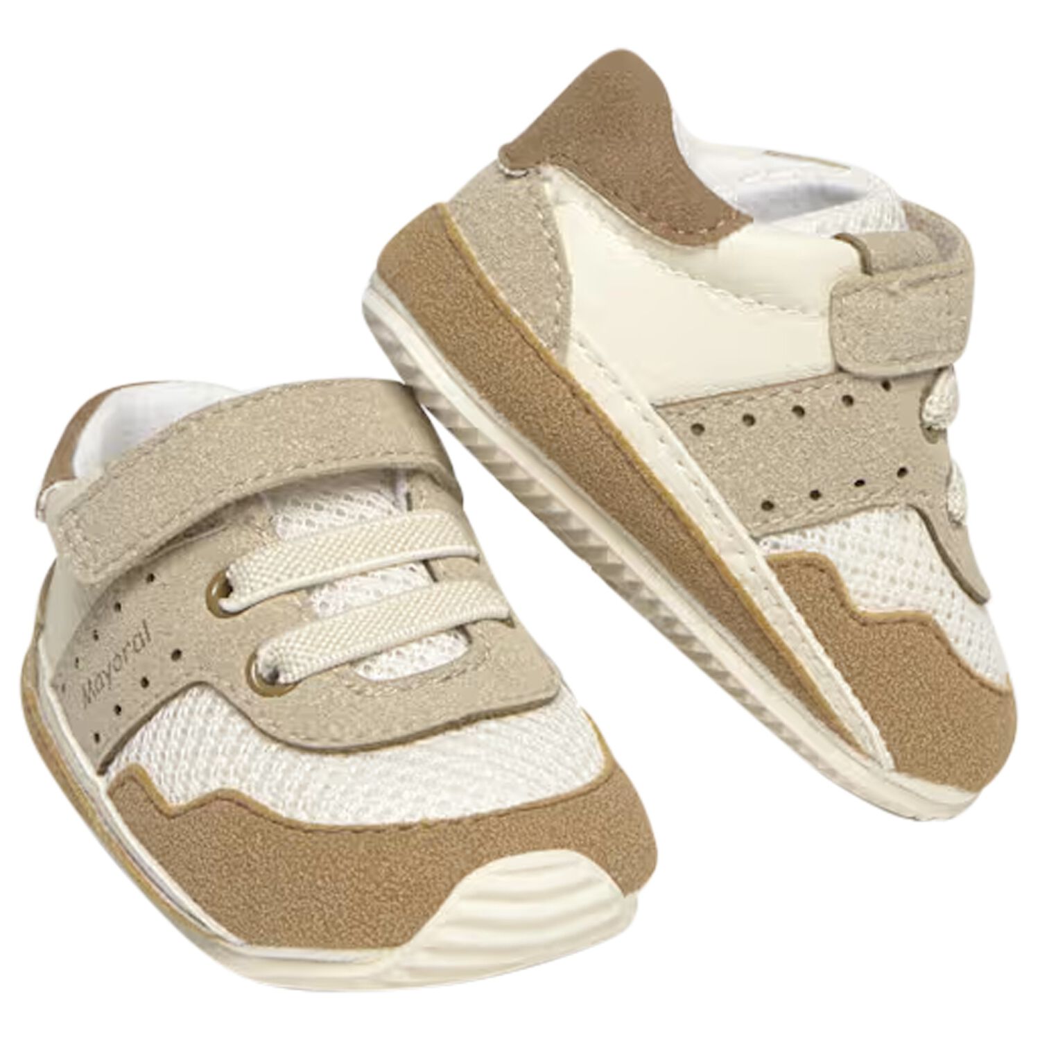 Baby Boys Beige & Ivory Pre Walker Trainers, 1, hi-res