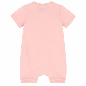 Baby Pink Logo Romper, 1 Baby Pink Logo Romper