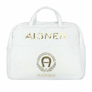 Baby White & Gold Changing Bag