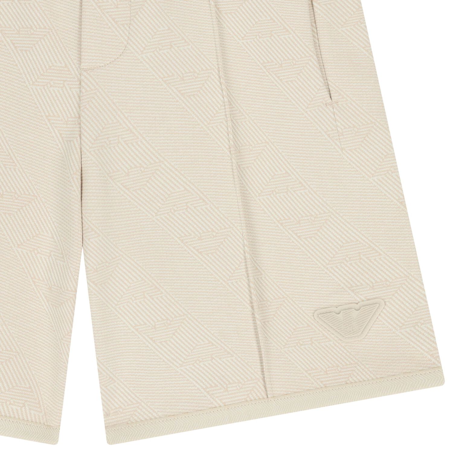 Boys Beige Logo Shorts, 1, hi-res