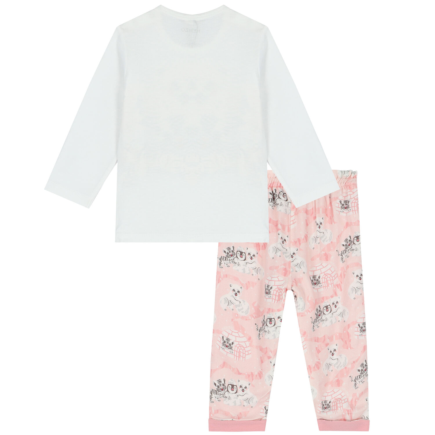 Baby Girls White & Pink Logo Trousers Set, 1, hi-res image number null