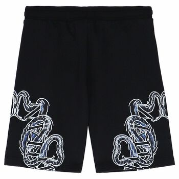 Boys Black Printed Shorts