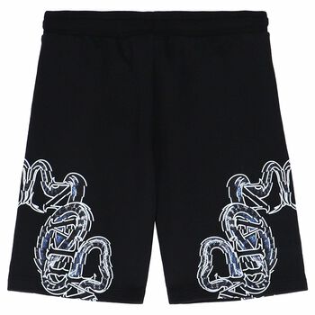 Boys Black Printed Shorts