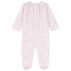  Baby Girls White & Pink Delicate Blooming Bow Babygrow, 1, hi-res