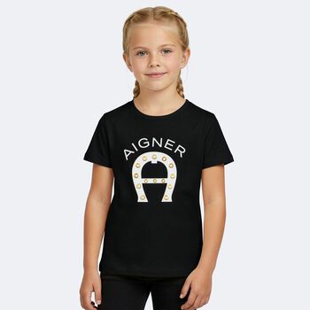 Girls Black & White Logo T-Shirt