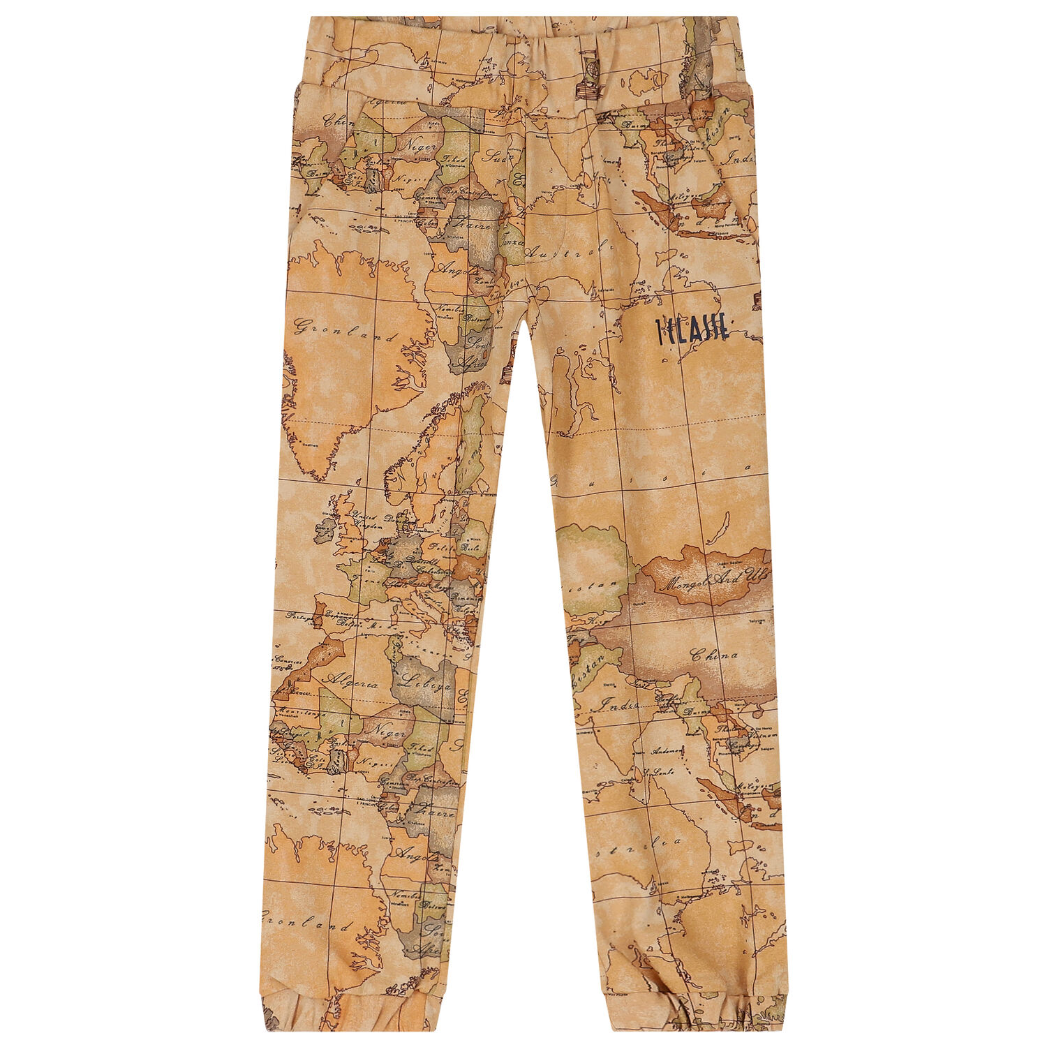 Boys Beige Geo Map Logo Joggers, 1, hi-res image number null