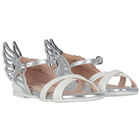 Girls White & Silver Butterfly Sandals, 1, hi-res